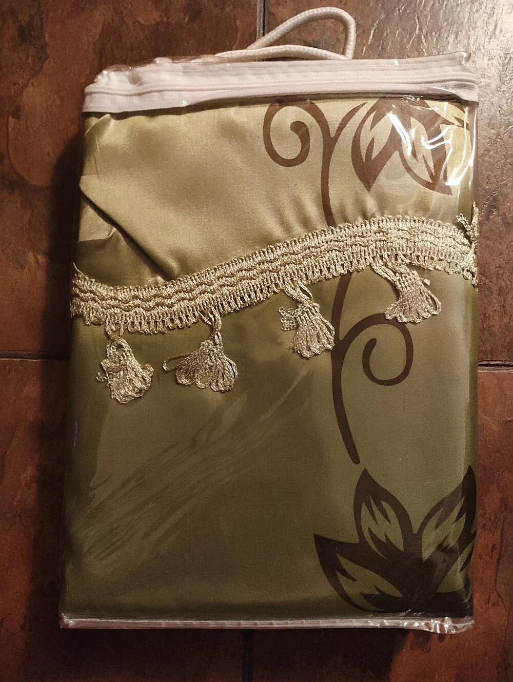 Nada Luxury Faux Jacquard Curtain Panel Set in Sage